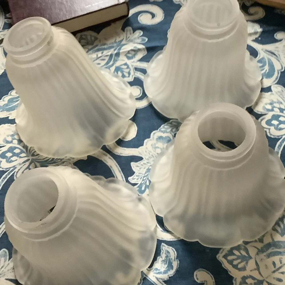 Frosted‎ White Glass Lamp Shades - Set of 4